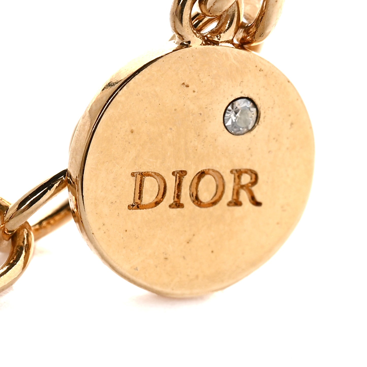 Metal Crystal Letters Bracelet  Gold