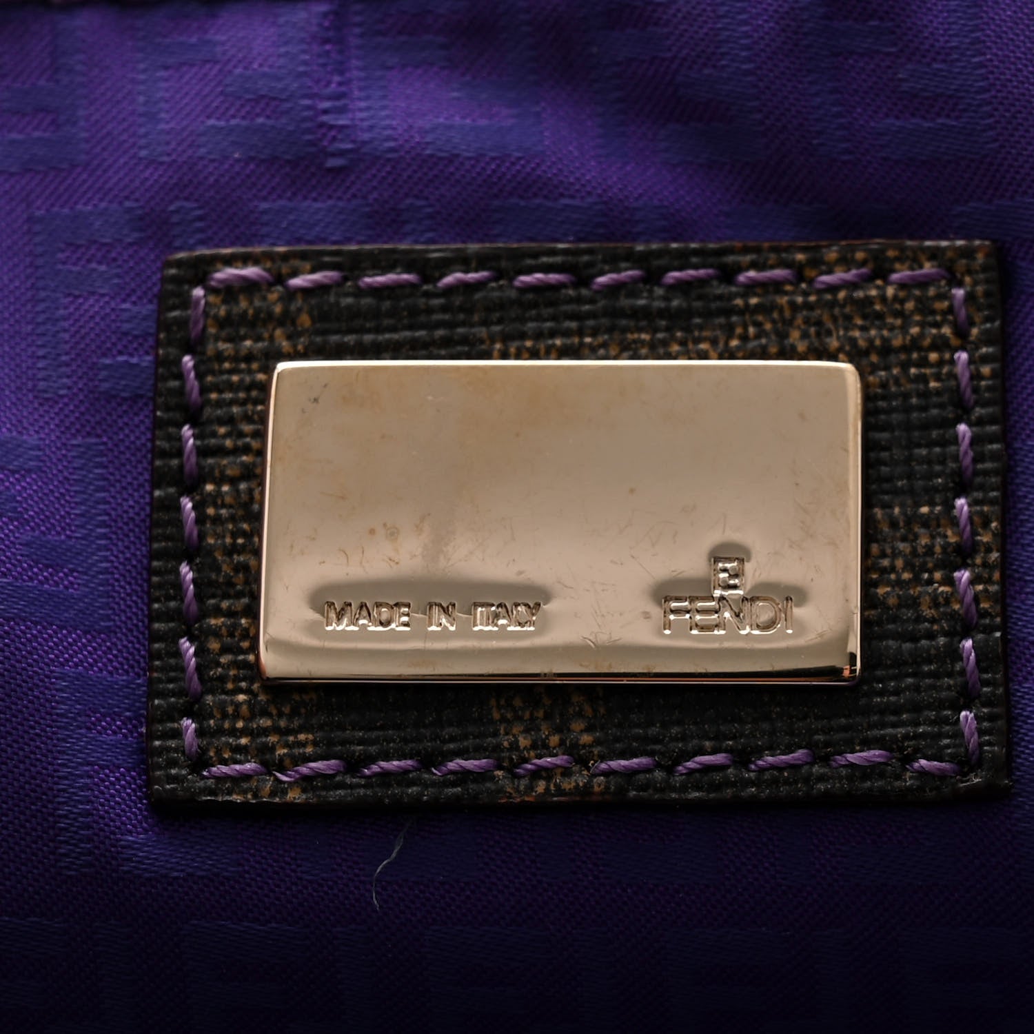 Fendi Zucca Spalmati Pochette Tobacco Viola 6 of 11