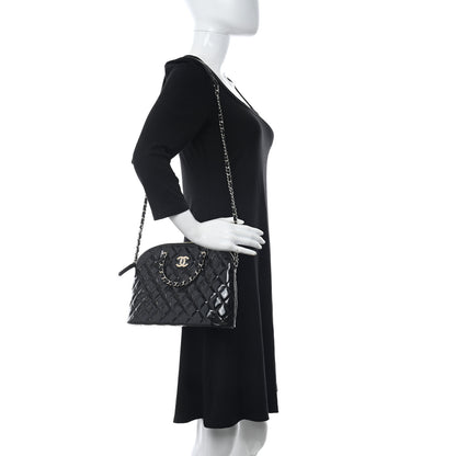 Chanel Patent Quilted Shiny Coco Small Shopping Bag Black 2 of 11