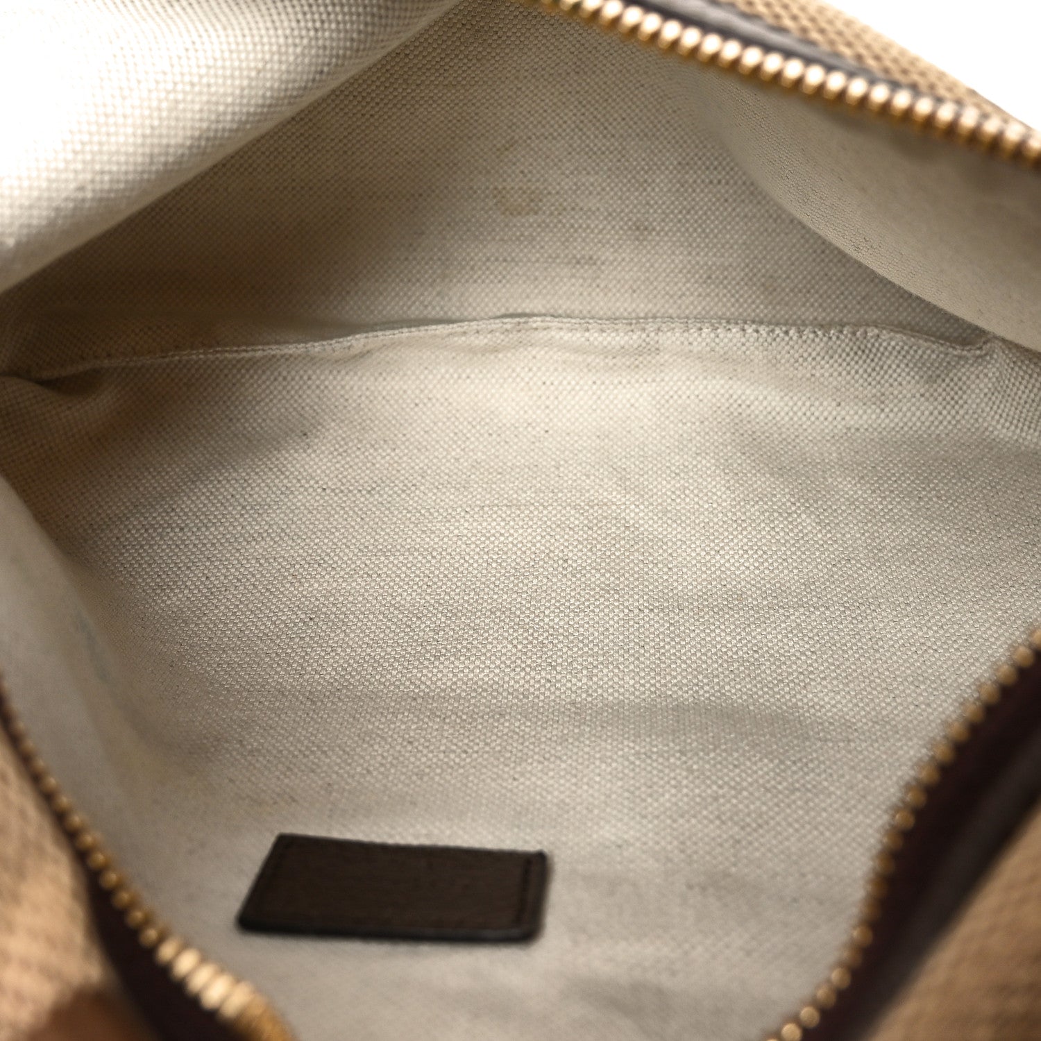 Gucci Monogram Jumbo GG Textured Dollar Calfskin Web Belt Bag Camel Ebony New Acero 5 of 10