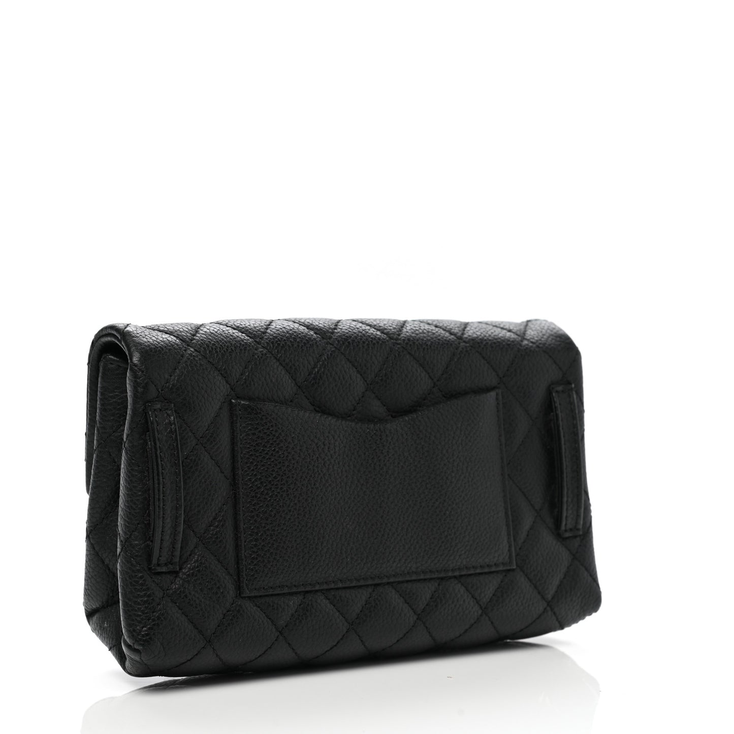 Grained Calfskin Quilted 2.55 Reissue Flap Belt Bag Clutch Black