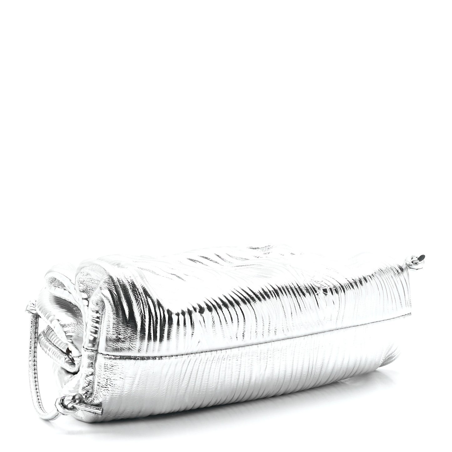 Metallic Bark Calfskin The Mini Pouch Silver