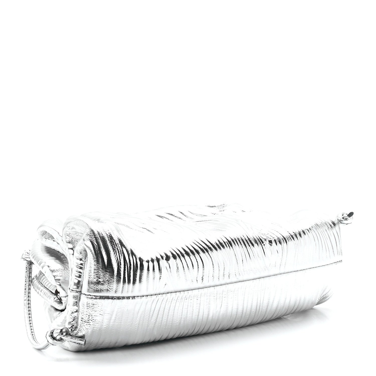 Bottega Veneta Metallic Bark Calfskin The Mini Pouch Silver 4 of 12