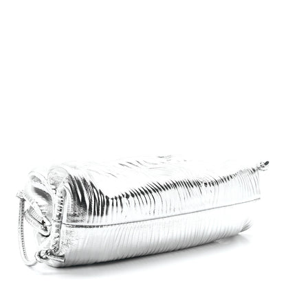 Bottega Veneta Metallic Bark Calfskin The Mini Pouch Silver 4 of 12