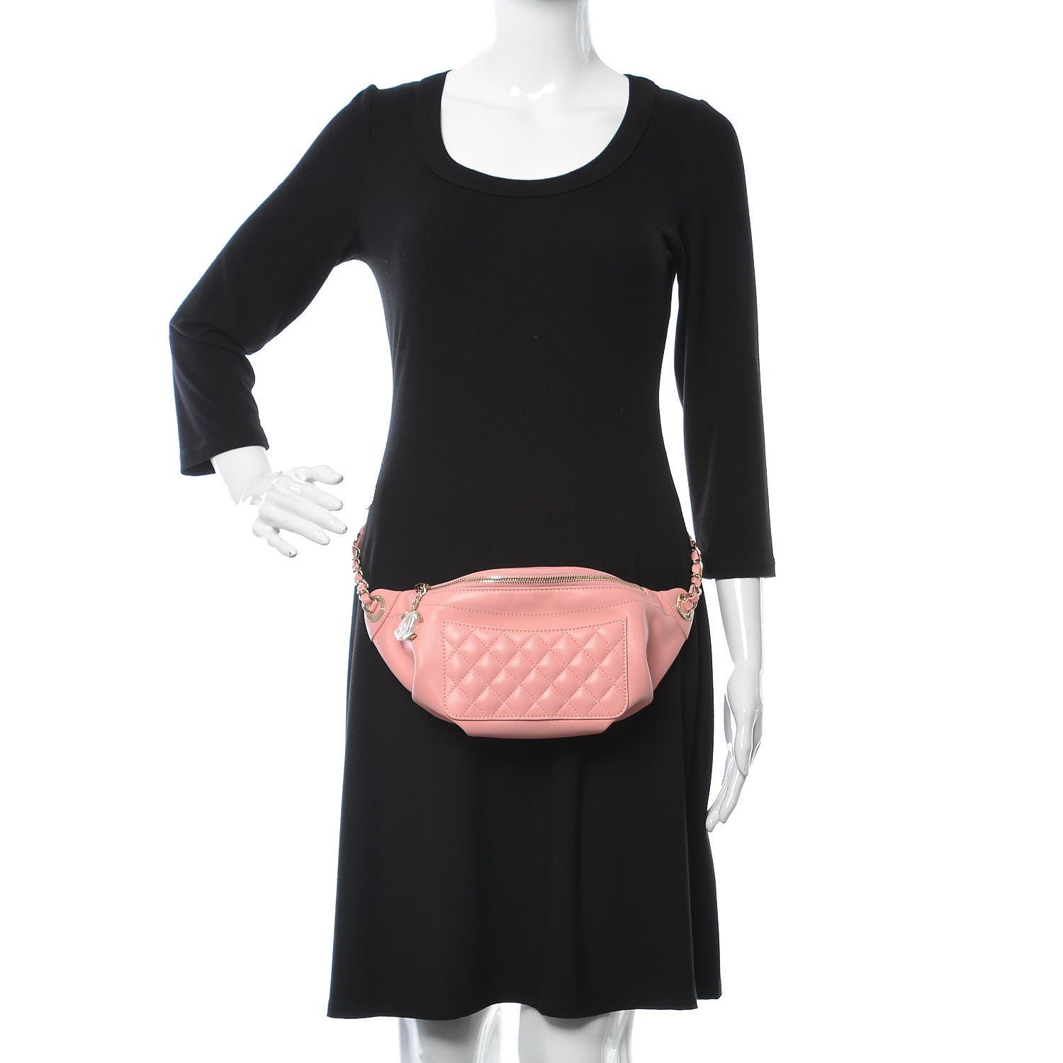 Chanel Lambskin Quilted Bi Waist Bag Fanny Pack Pink 2 of 8