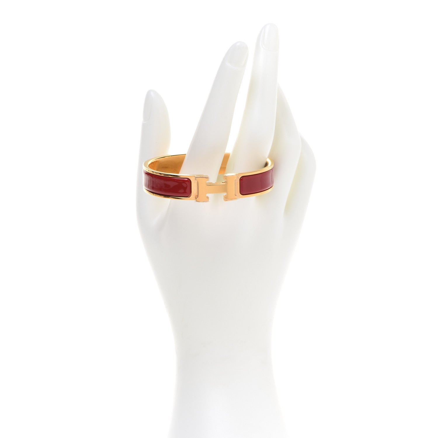 Hermes Enamel Narrow Clic Clac H Bracelet PM Rouge 2 of 6
