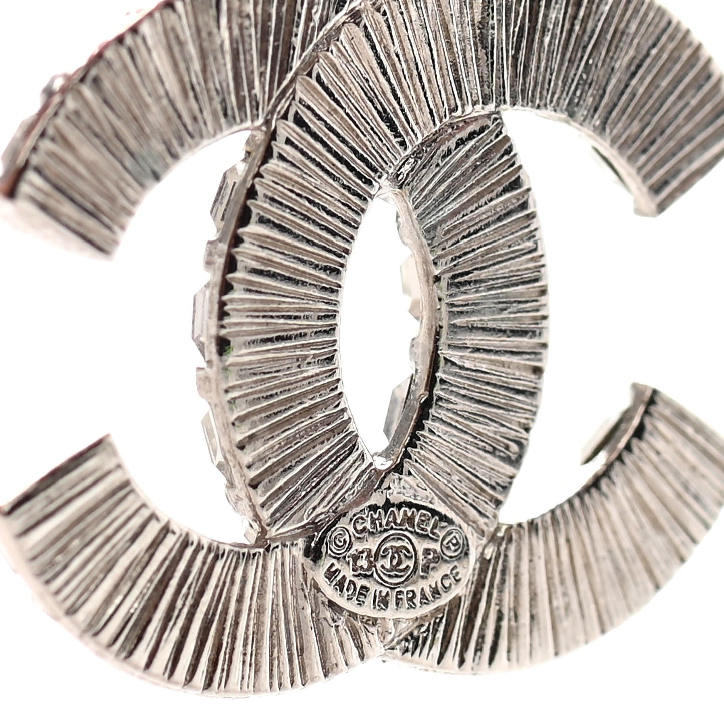 Baguette Crystal CC Dangle Earrings Silver