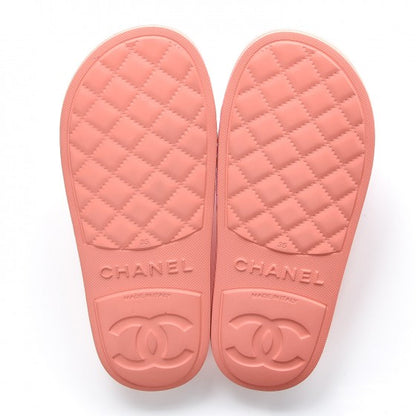 Chanel Rubber CC Flat Slide Sandals 35 Orange Pink 6 of 11
