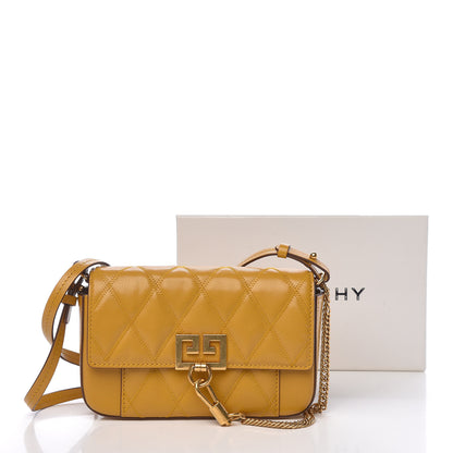 Givenchy Goatskin Quilted GV3 Mini Pocket Convertible Bag Golden 10 of 10