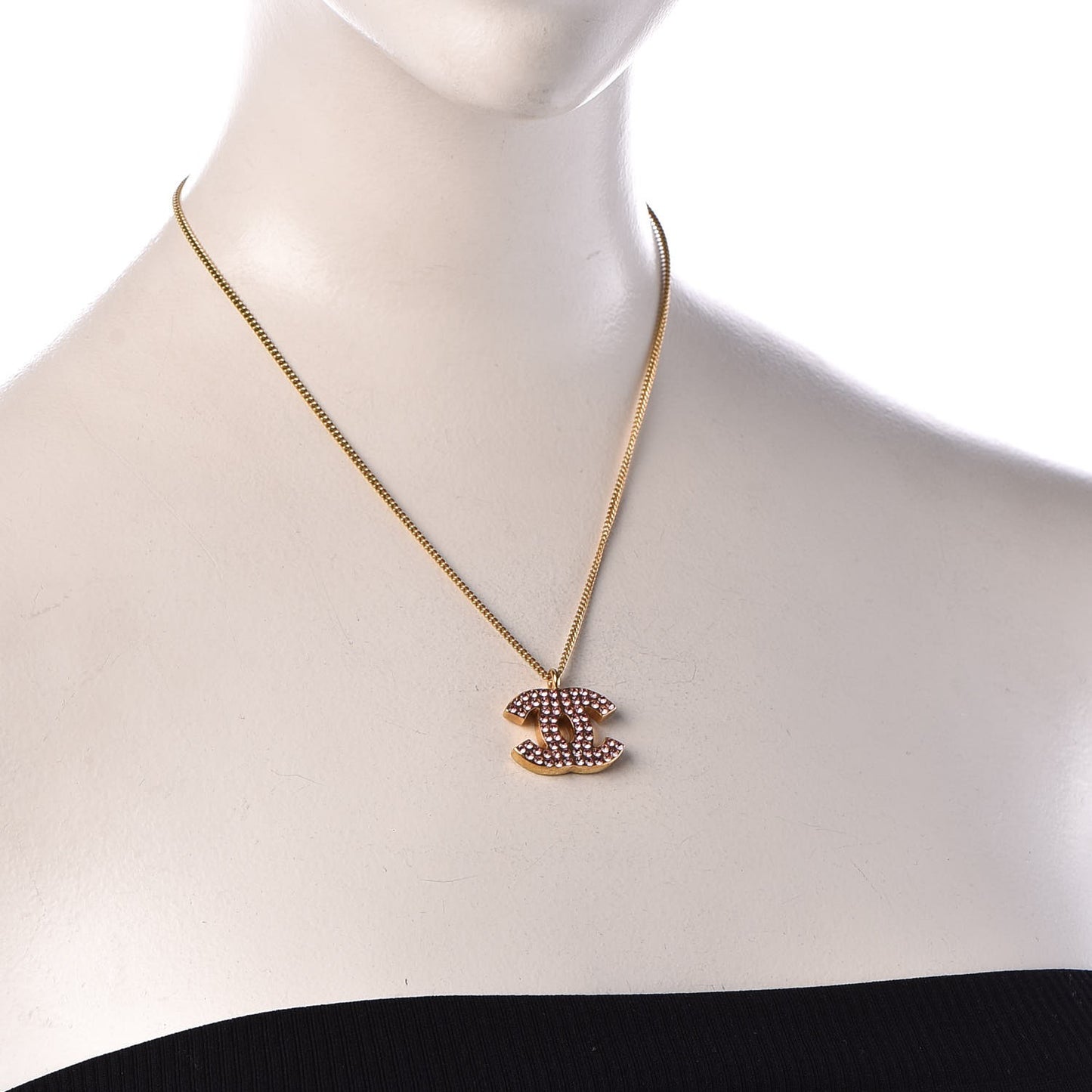 Crystal CC Necklace Pink Gold
