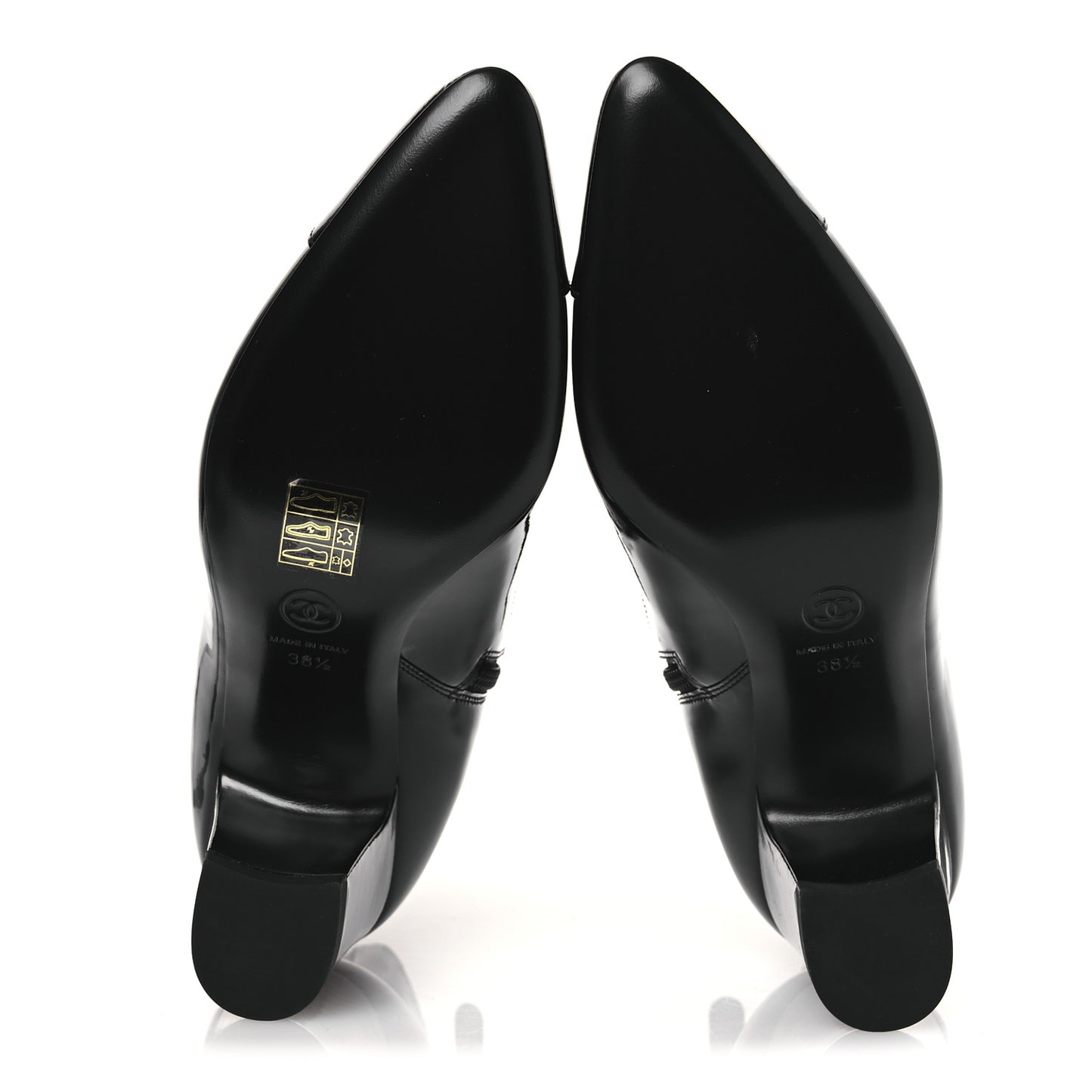 Patent Calfskin Ankle Boots 38.5 Black