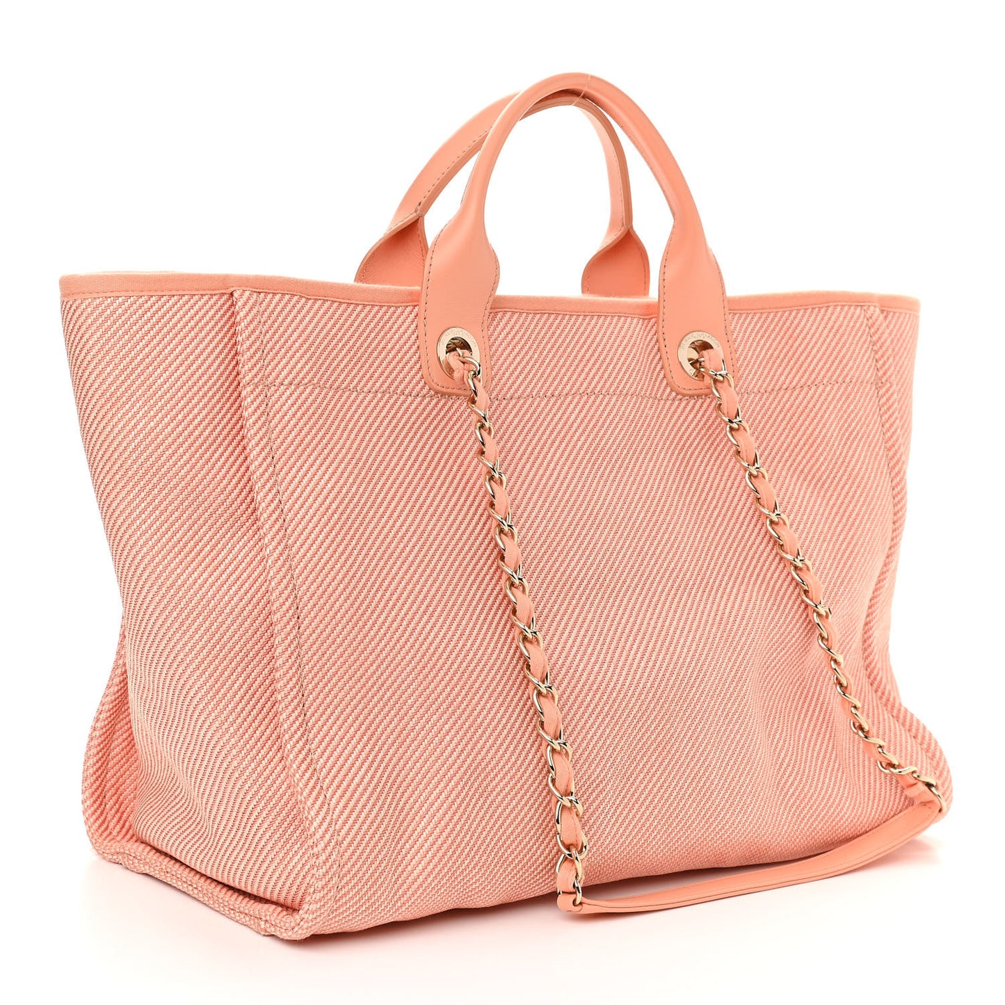 Mixed Fibers Calfskin Medium Deauville Tote Light Orange