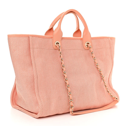 Chanel Mixed Fibers Calfskin Medium Deauville Tote Light Orange 3 of 10