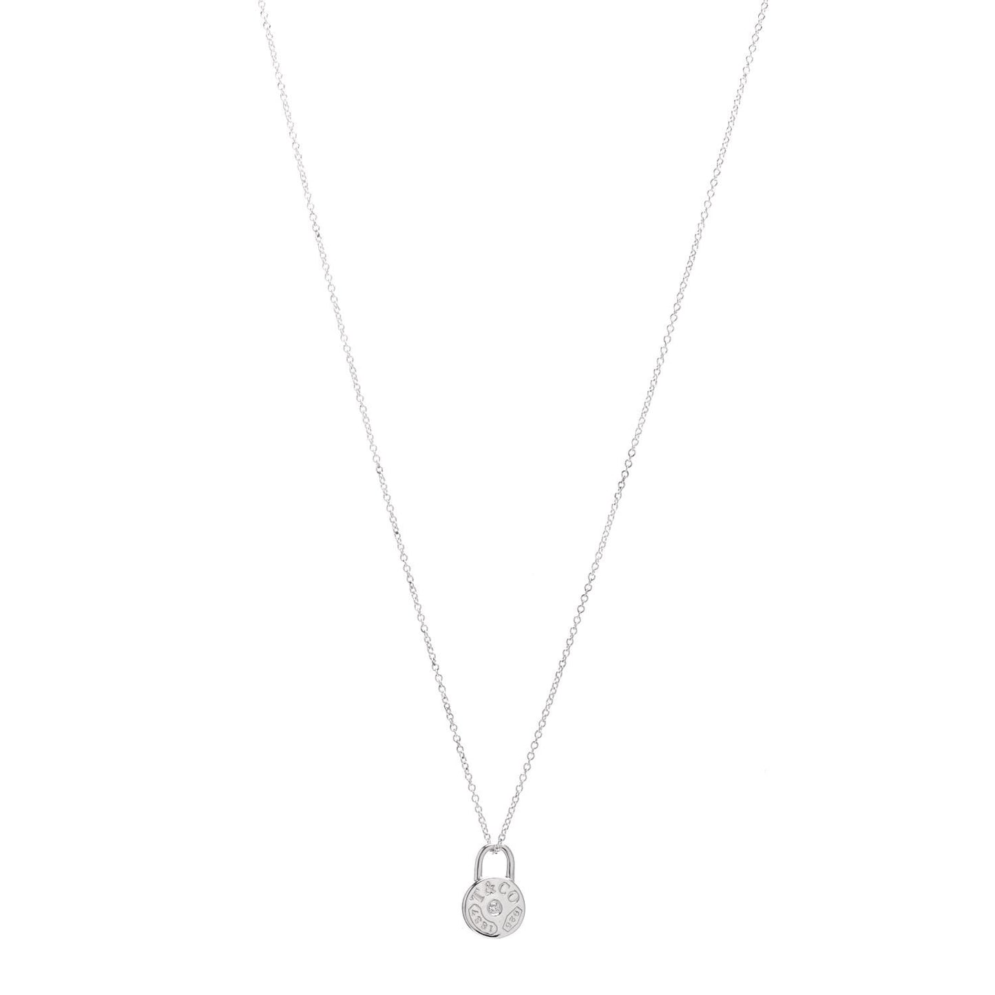 Sterling Silver Diamond 1837 Circle Lock Necklace