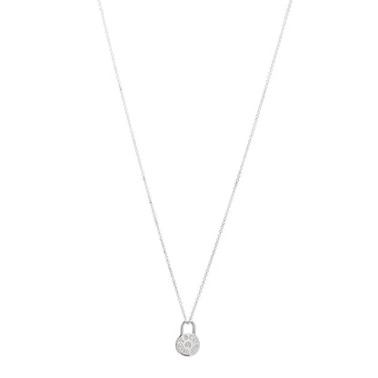 Tiffany Sterling Silver Diamond 1837 Circle Lock Necklace 1 of 4