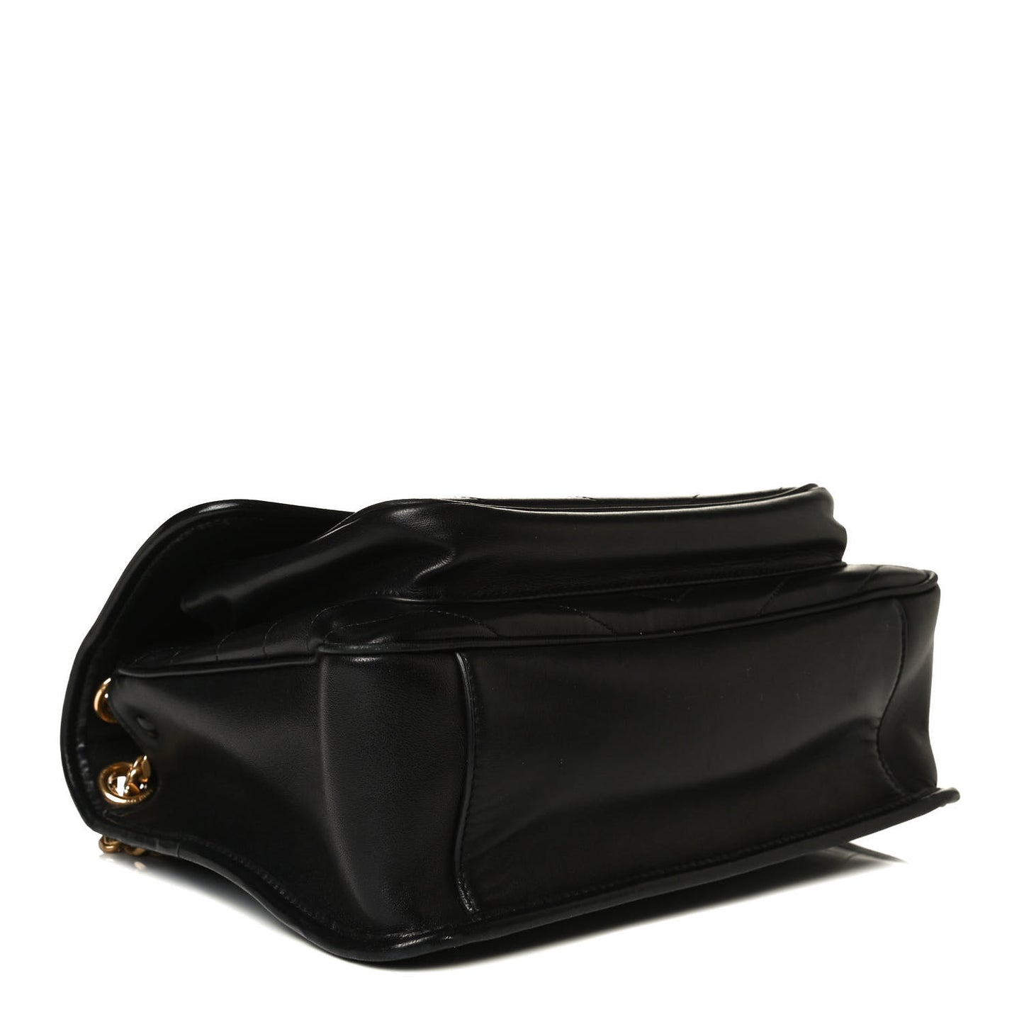 Lambskin Matelasse Monogram Medium Niki Chain Satchel Black