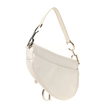 Christian Dior Calfskin Embroidered Romantic Flowers Saddle Bag White 2 of 16