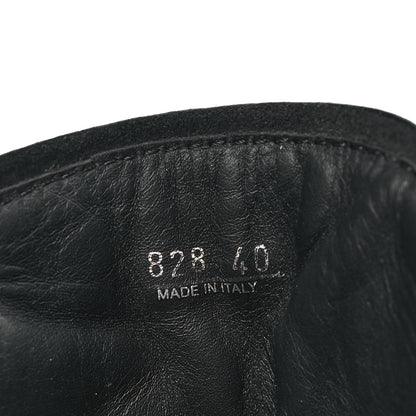 Prada Spazzolato Rois Re-Nylon Metal Triangle Logo Monolith Pouch Pocket 55mm Tall Combat Boots 40 Black 8 of 9