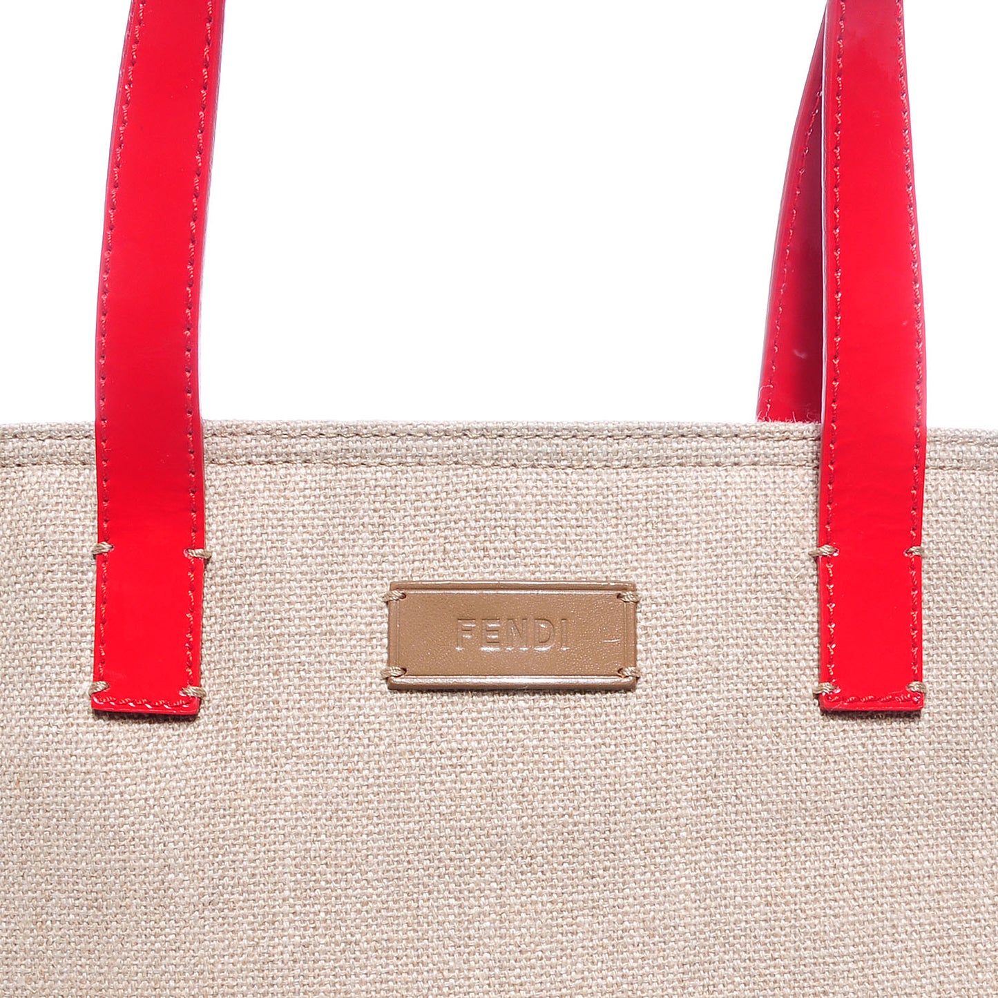 Linen Patent FF Shopping Tote Fragola