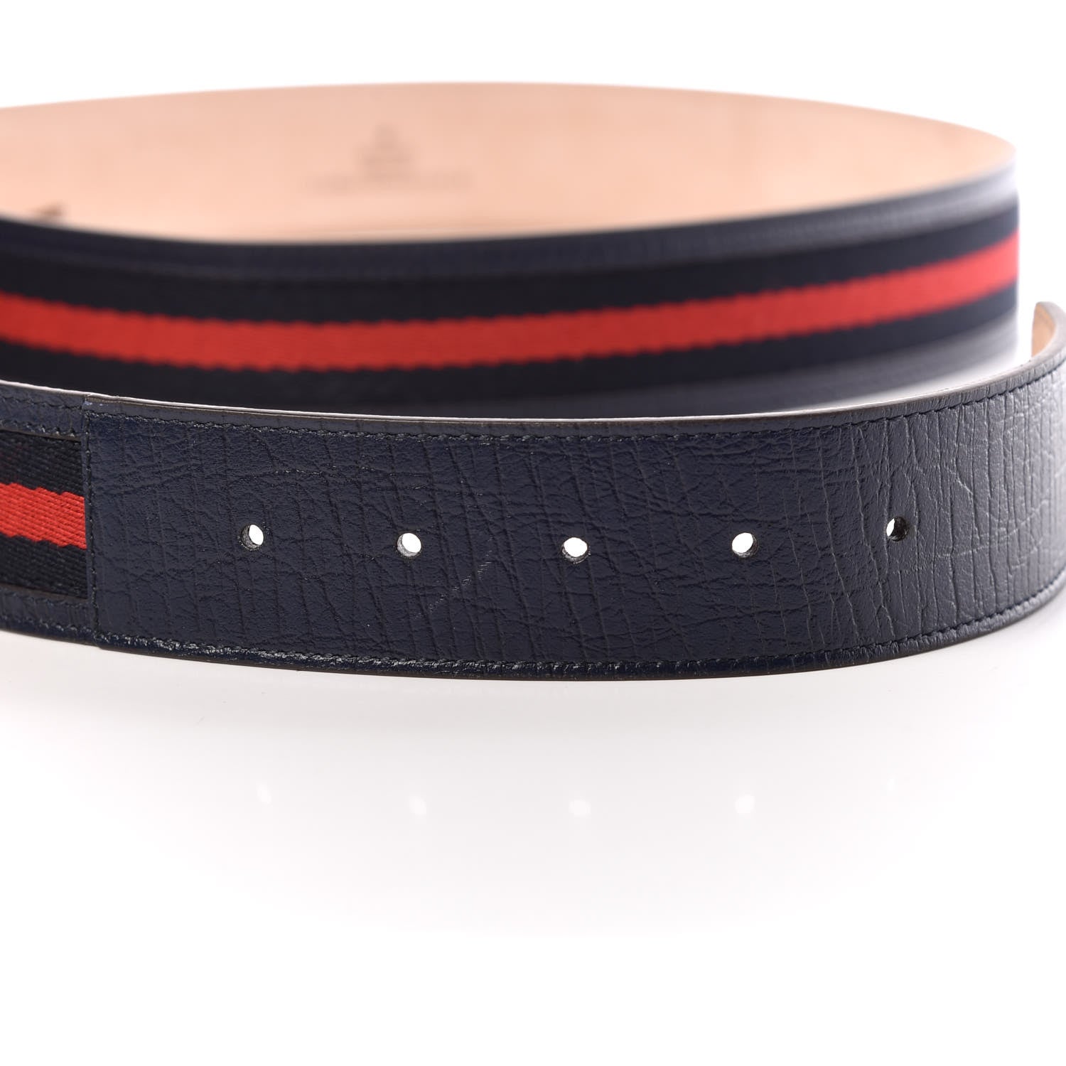 Gucci Calfskin Web Interlocking G Belt 120 48 Navy 8 of 9