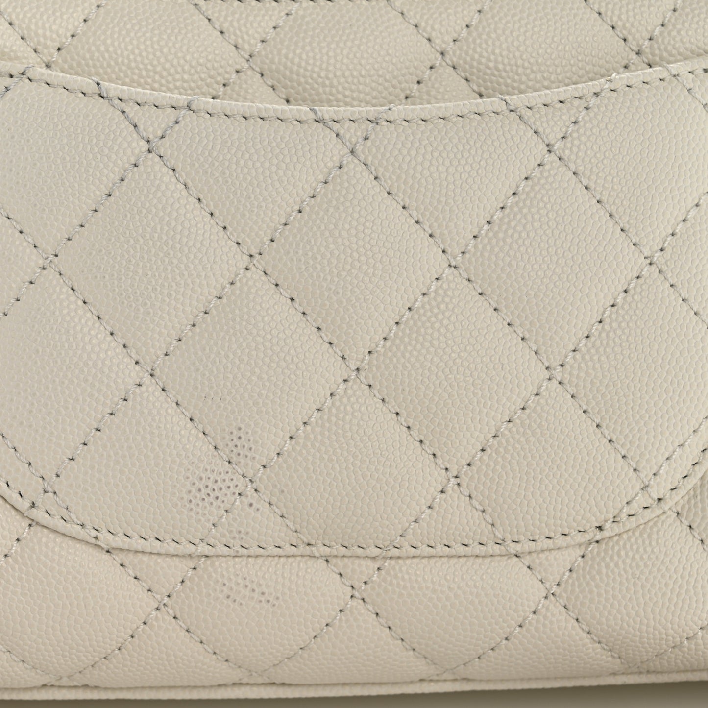 Caviar Quilted Mini Coco Handle Flap White