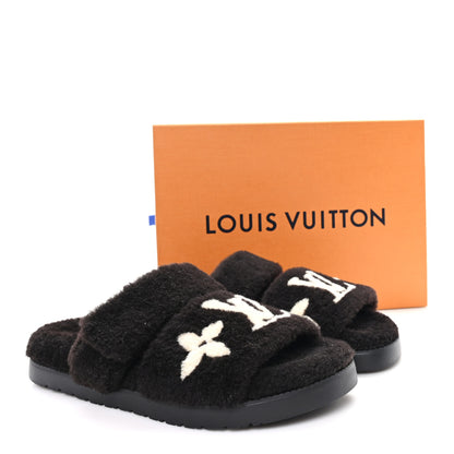 Louis Vuitton Shearling Monogram Giant LV Sunset Flat Comfort Mule 38 Brown 9 of 9