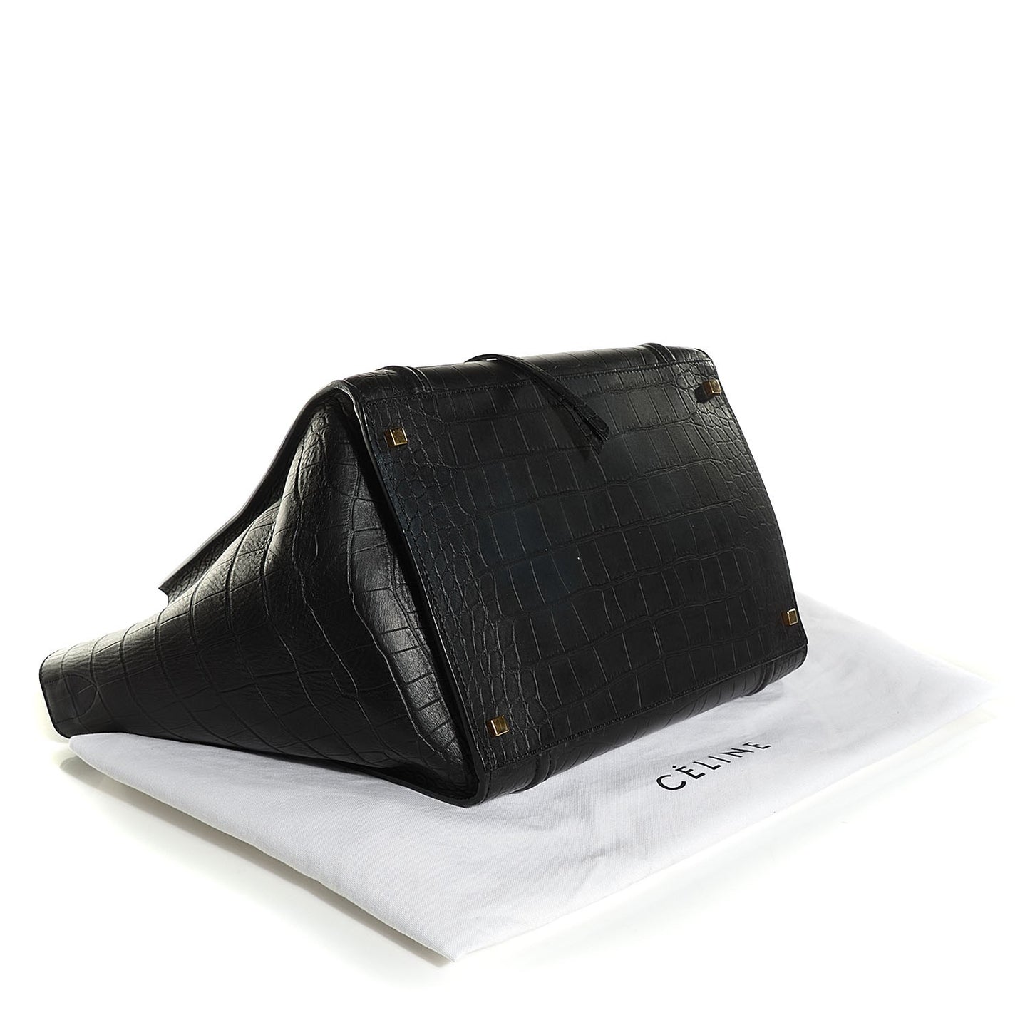 Crocodile Embossed Large Phantom Luggage Black