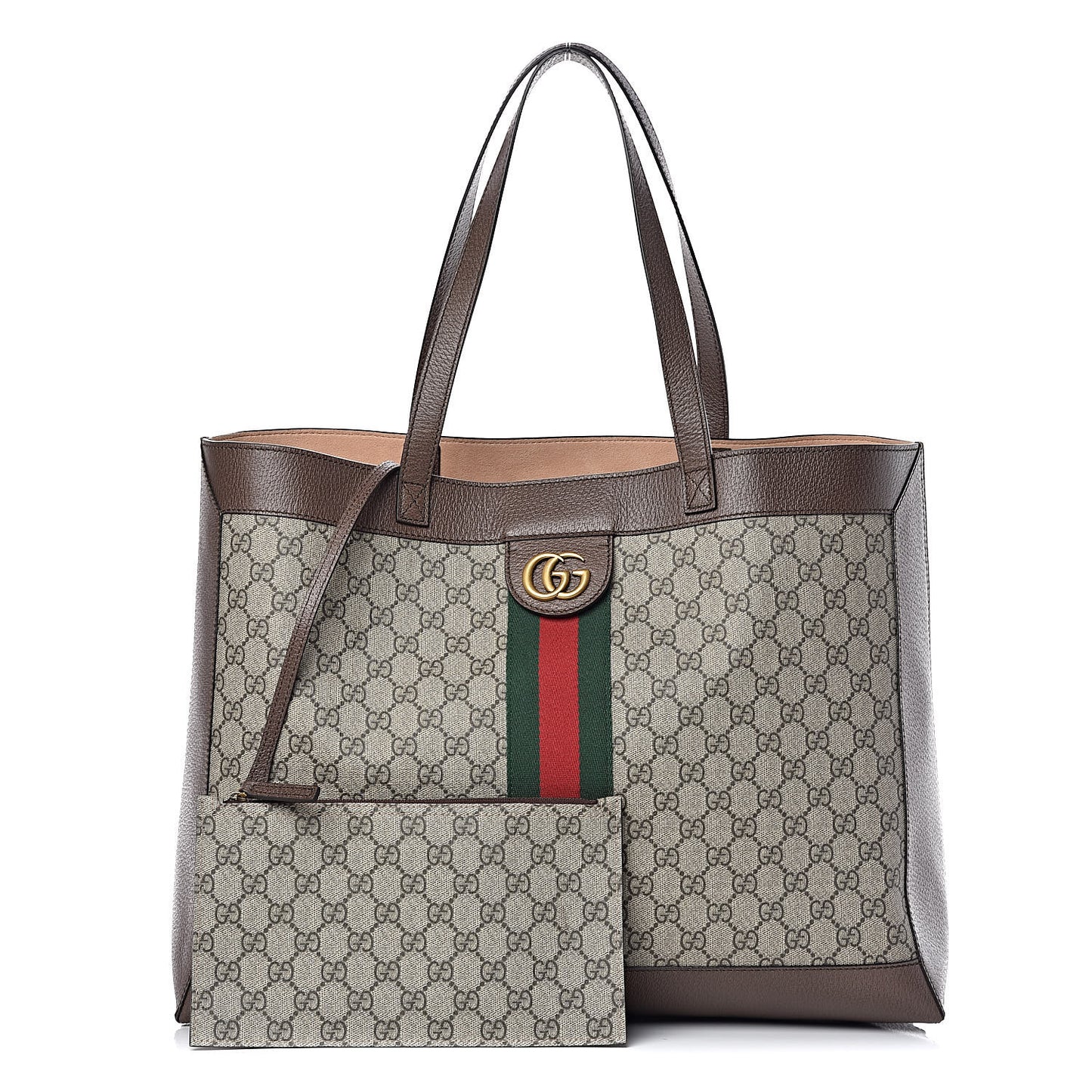 GG Supreme Monogram Web Ophidia Tote Brown