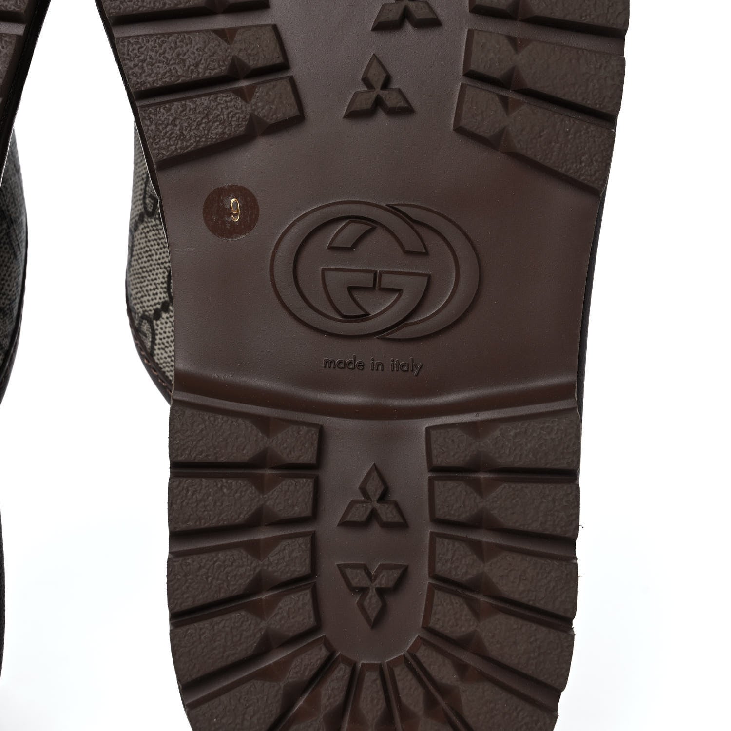 Gucci GG Supreme Monogram Granada Kid Mens Lug Sole Slide Sandals 9 Beige New Acero 6 of 8