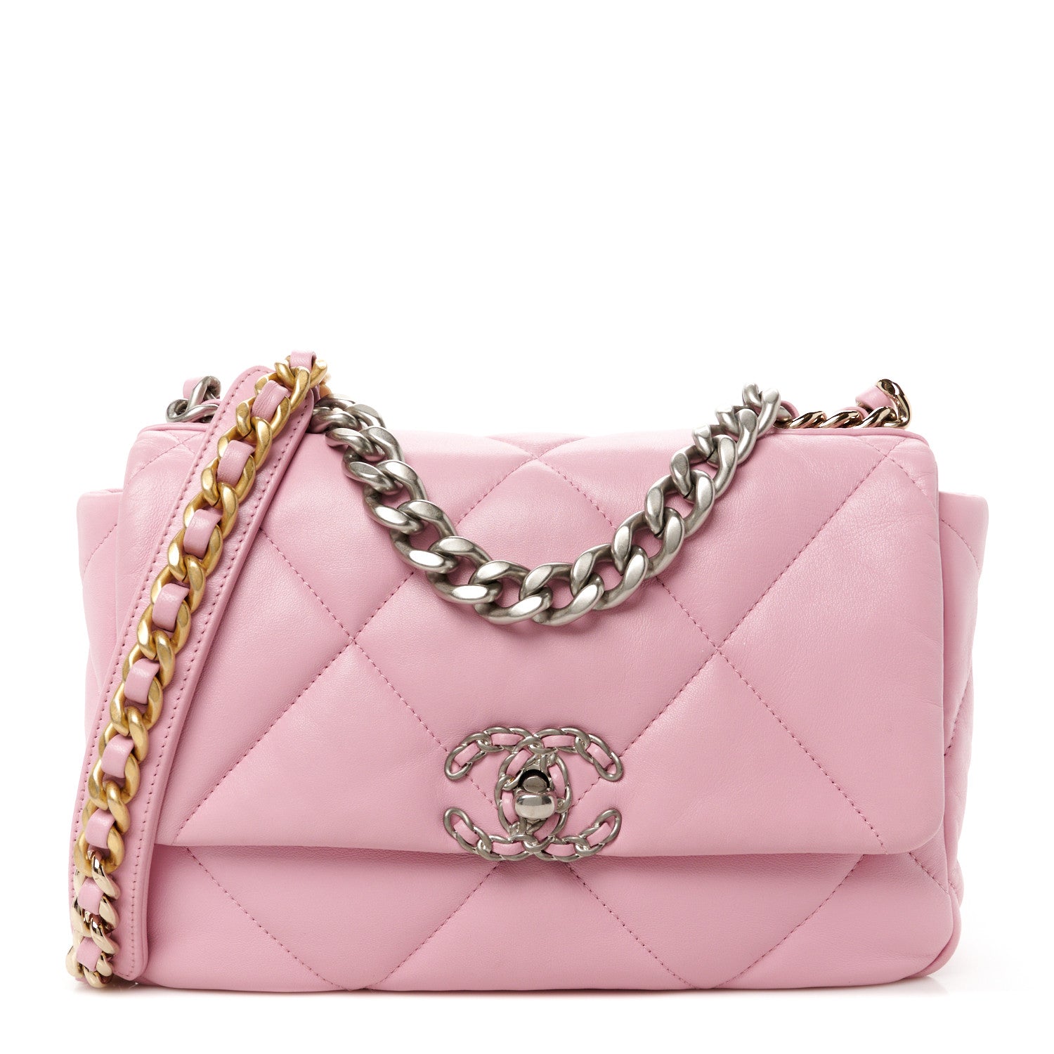 Chanel Lambskin Quilted Medium Chanel 19 Flap Pink 1 of 10