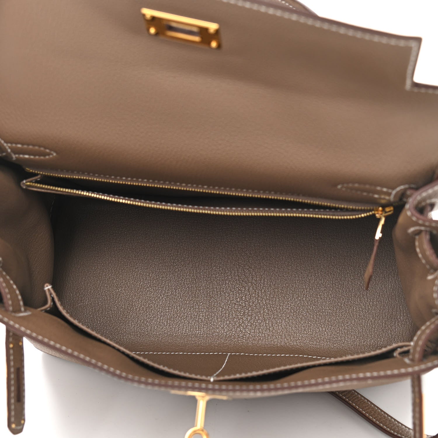 Hermes Togo Kelly Retourne 28 Etoupe 5 of 11