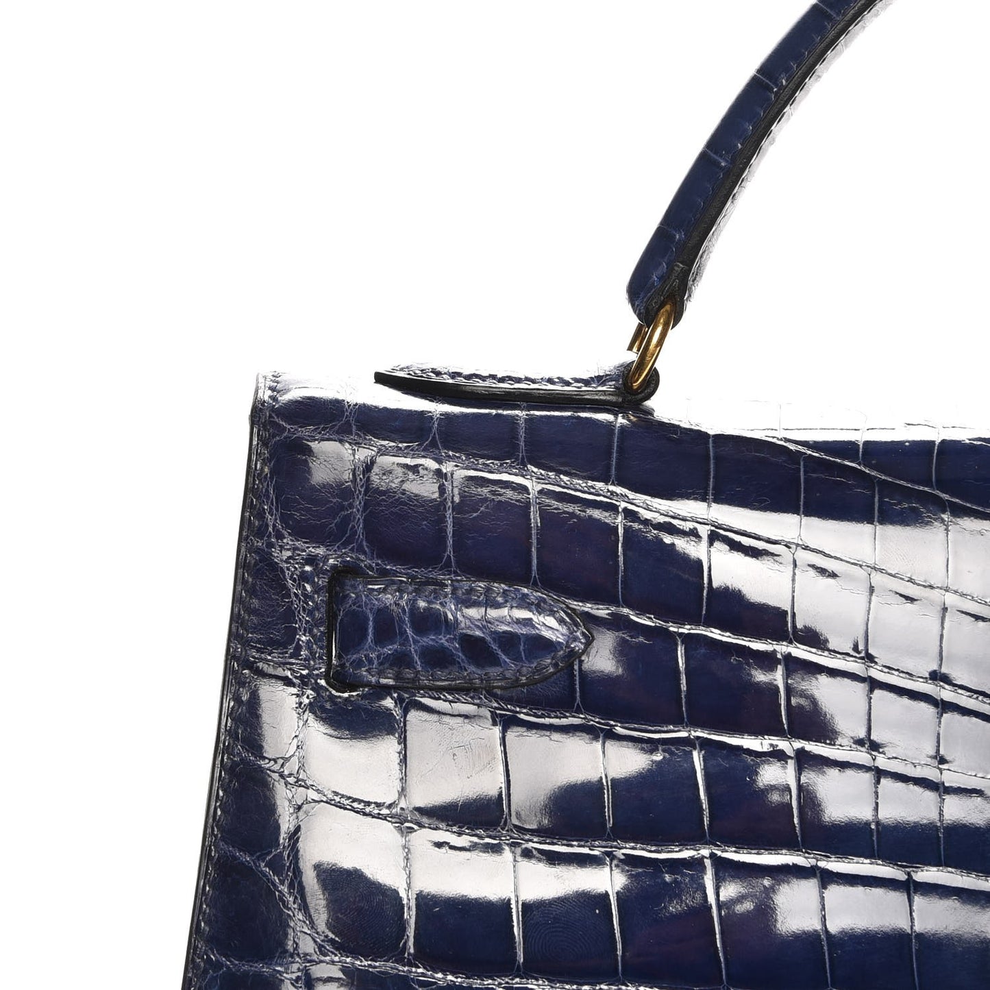 Shiny Niloticus Crocodile Kelly Sellier 32 Bleu Saphir