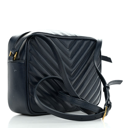 Saint Laurent Calfskin Matelasse Monogram Lou Camera Bag Navy 3 of 12