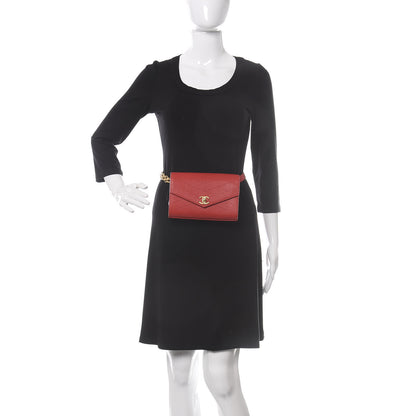 Chanel Calfskin Chevron Stitched Waist Belt Bag Dark Red 3 of 10