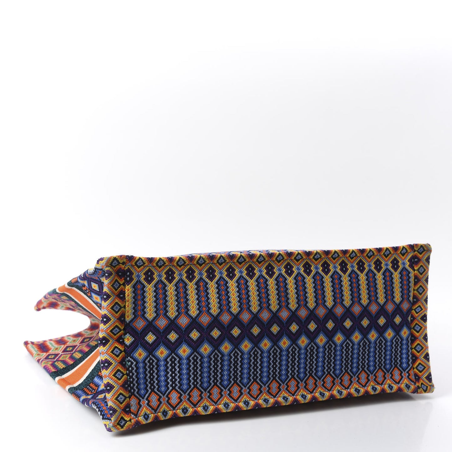 Canvas Embroidered Large Book Tote Orange Multicolor