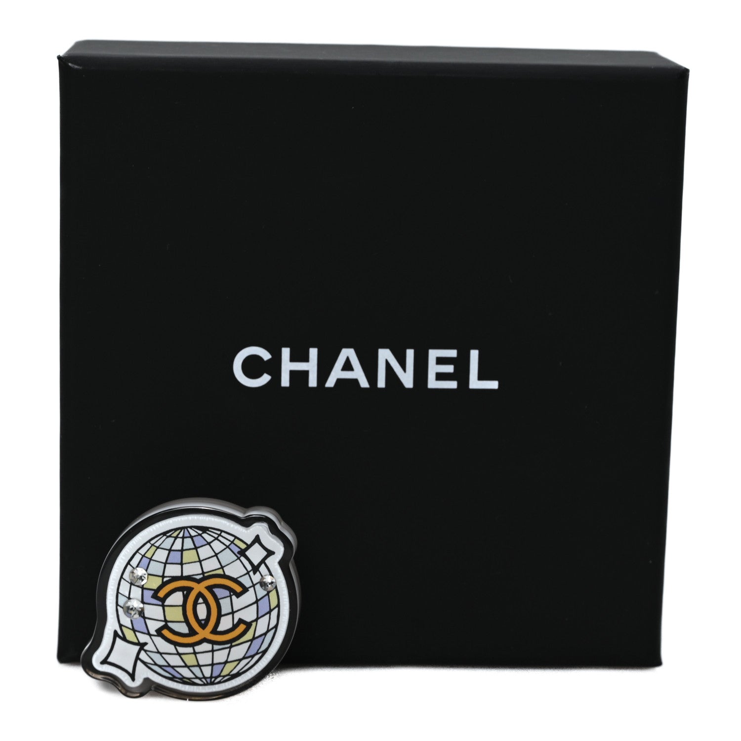 Chanel Resin Globe CC Brooch Multicolor 4 of 4