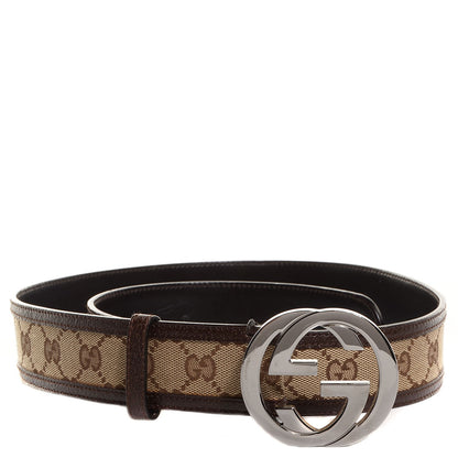 Gucci Leather Monogram Interlocking G Belt 90 36 Dark Brown 1 of 5