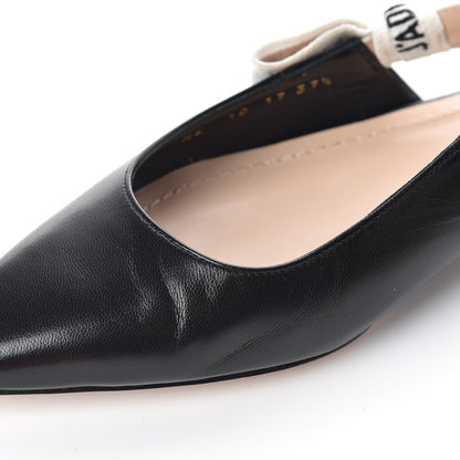 Christian Dior Lambskin Ribbon J'Adior Slingback Ballet Flats 37.5 Black 9 of 10