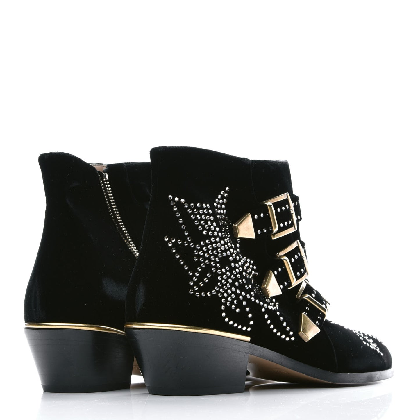 Velvet Studded Susanna Ankle Boots 39 Black