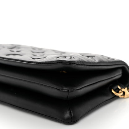 Louis Vuitton Lambskin Embossed Monogram Pochette Coussin Black 10 of 10