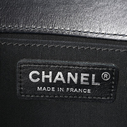 Chanel Calfskin Perforated Chevron Quilted Small Boy Flap Black 5 of 9