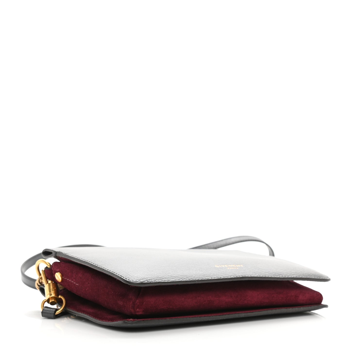 Goatskin Suede Cross 3 Crossbody Bag Grey Aubergine