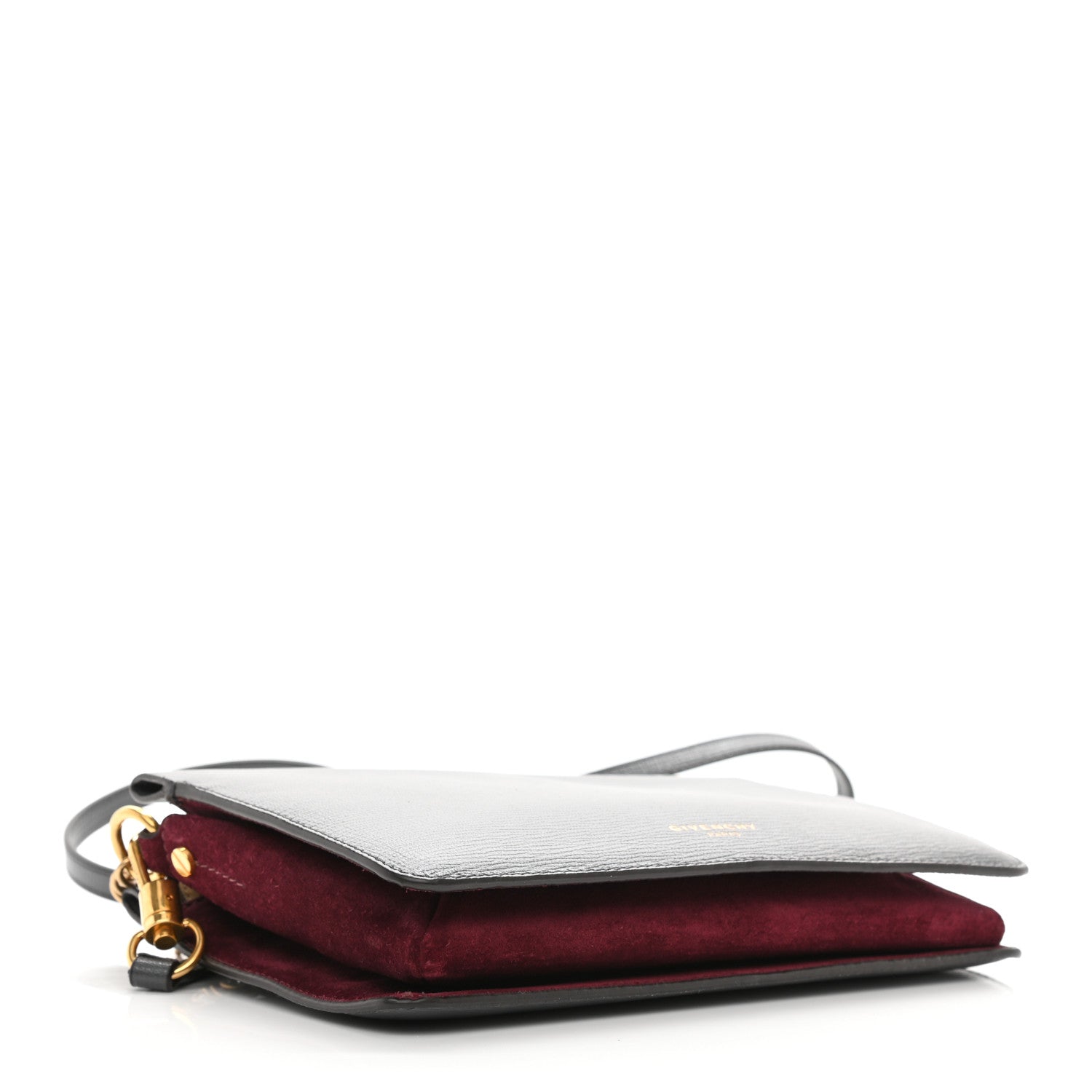 Givenchy Goatskin Suede Cross 3 Crossbody Bag Grey Aubergine 4 of 10