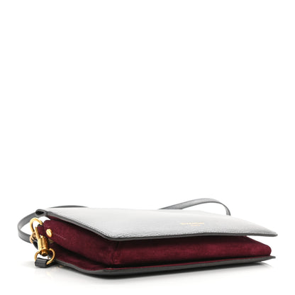 Givenchy Goatskin Suede Cross 3 Crossbody Bag Grey Aubergine 4 of 10