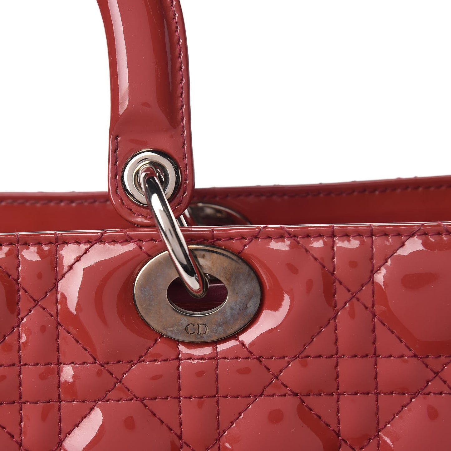 Patent Cannage Large Lady Dior Pink