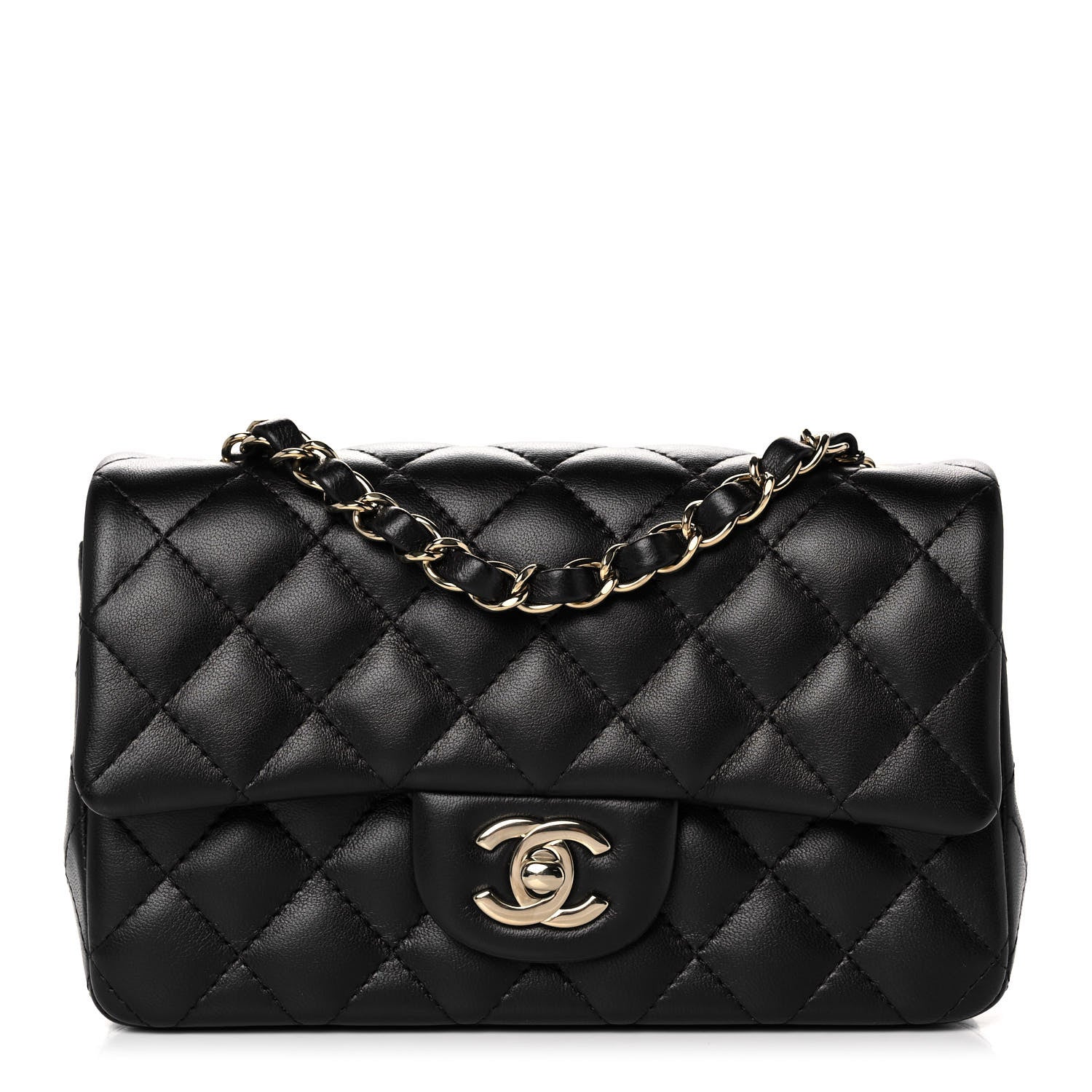 Chanel Lambskin Quilted Mini Rectangular Flap Black 1 of 11