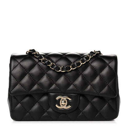 Chanel Lambskin Quilted Mini Rectangular Flap Black 1 of 11