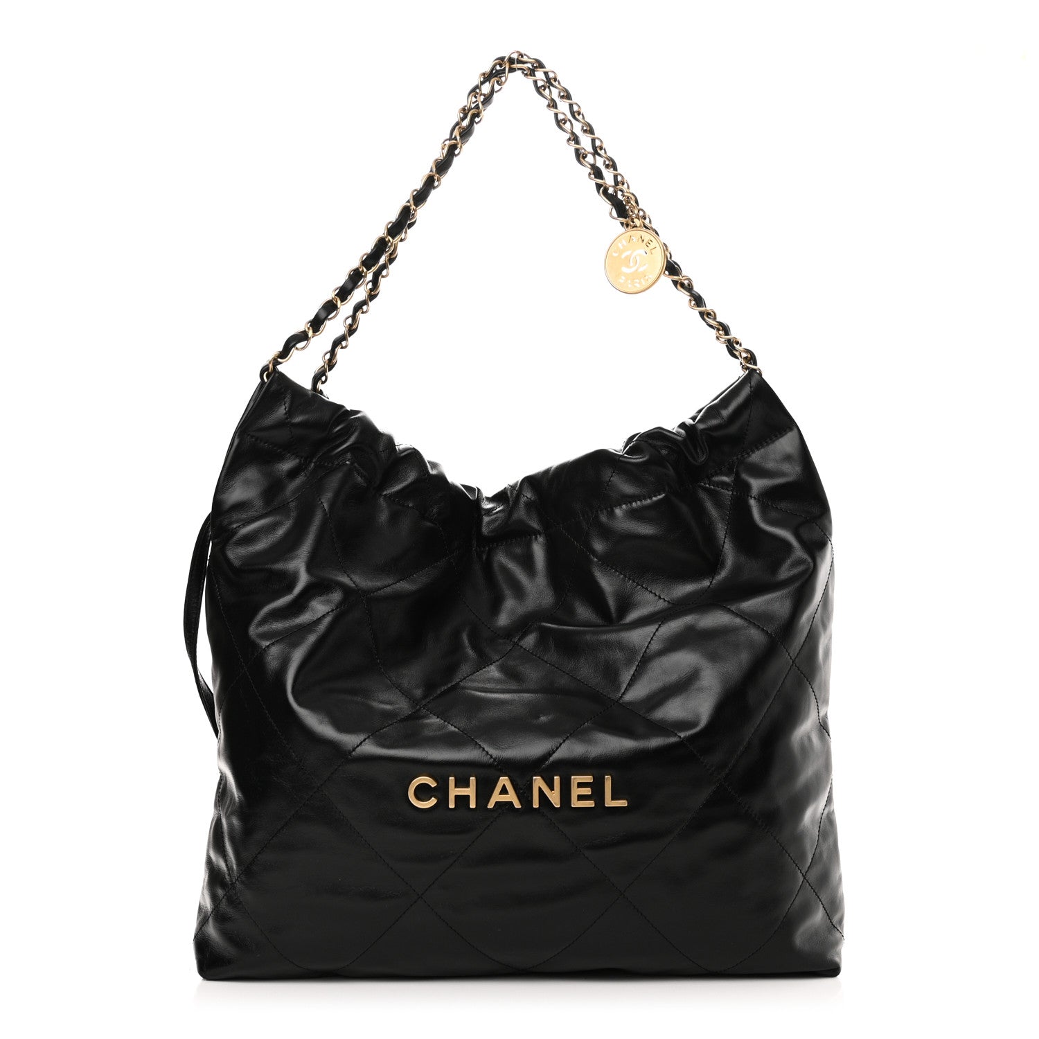 Chanel Shiny Calfskin Quilted Chanel 22 Black 1 of 10