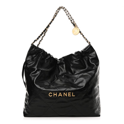 Chanel Shiny Calfskin Quilted Chanel 22 Black 1 of 10