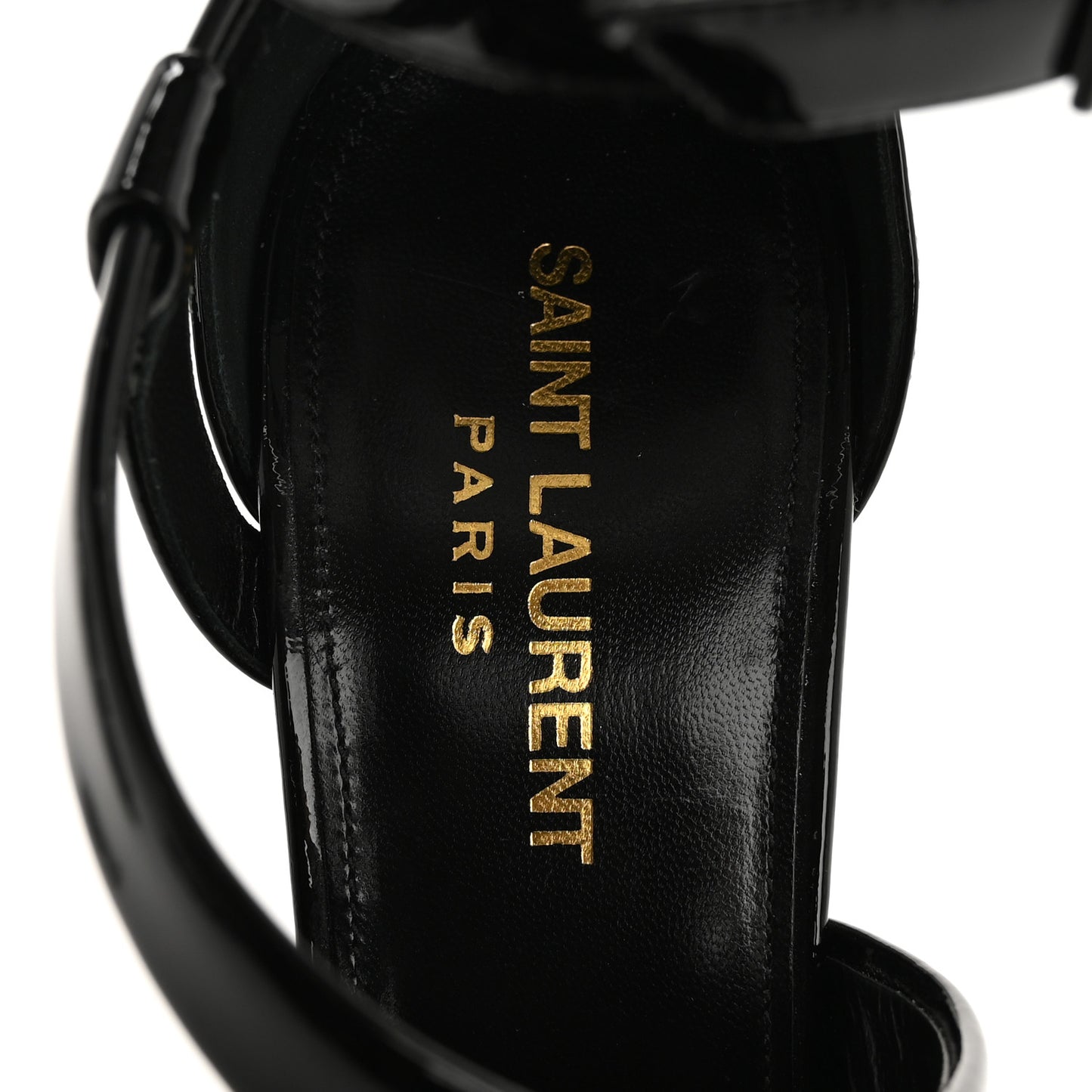Patent Niki Crossed 105 Sandals 38.5 Black